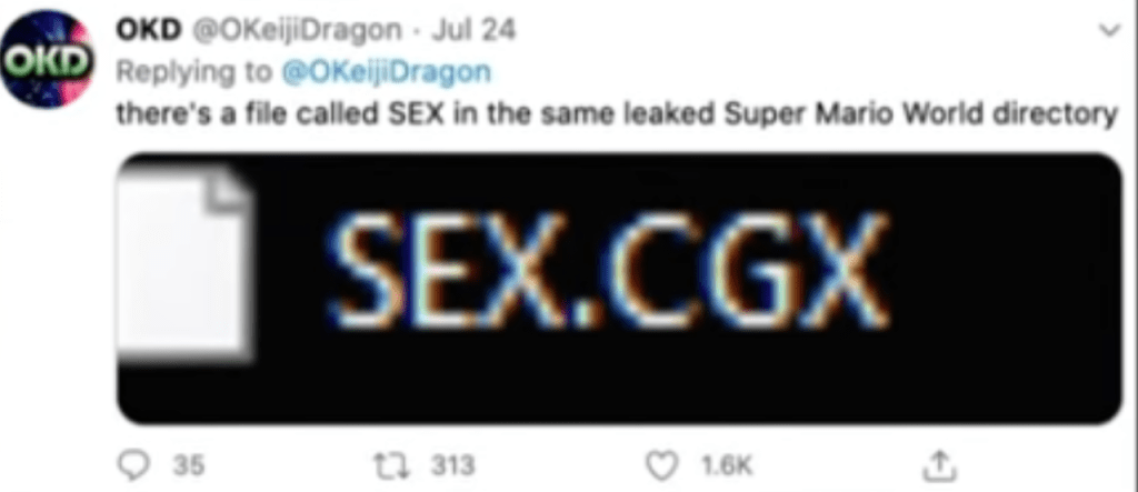 SEX.CGX: Hidden Inappropriate Sprite File in Super Mario World